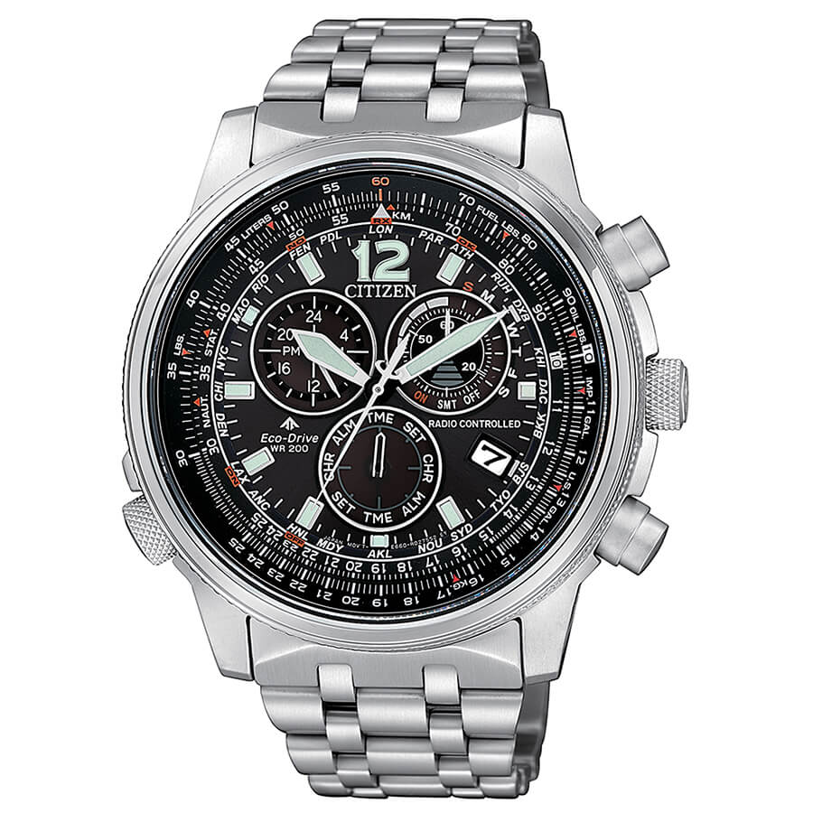 Relógio Citizen Crono Pilot Aço- CB5860-86E