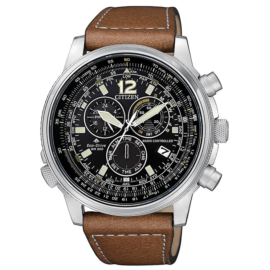 Relógio Citizen Crono Pilot Aço - CB5860-27E