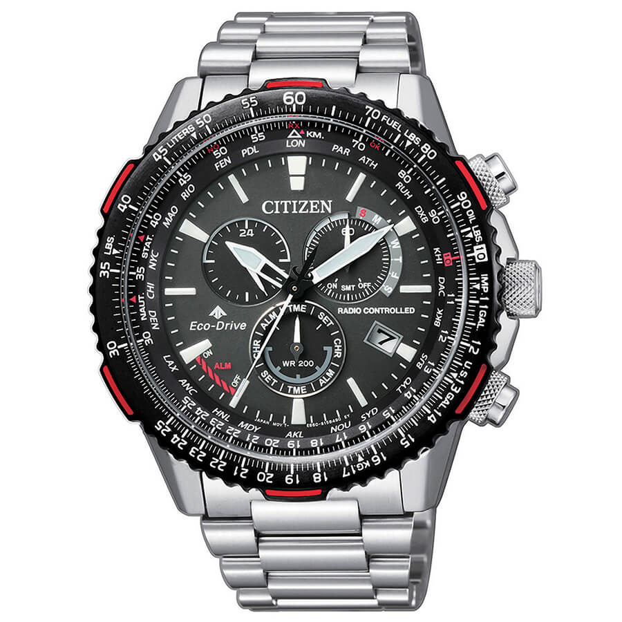 Relógio Citizen Crono Pilot Aço - CB5001-57E