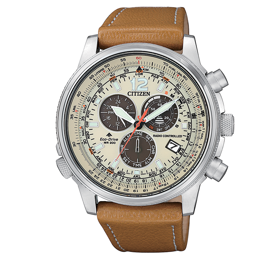 Relógio Citizen Crono Pilot Aço - CB5860-35X