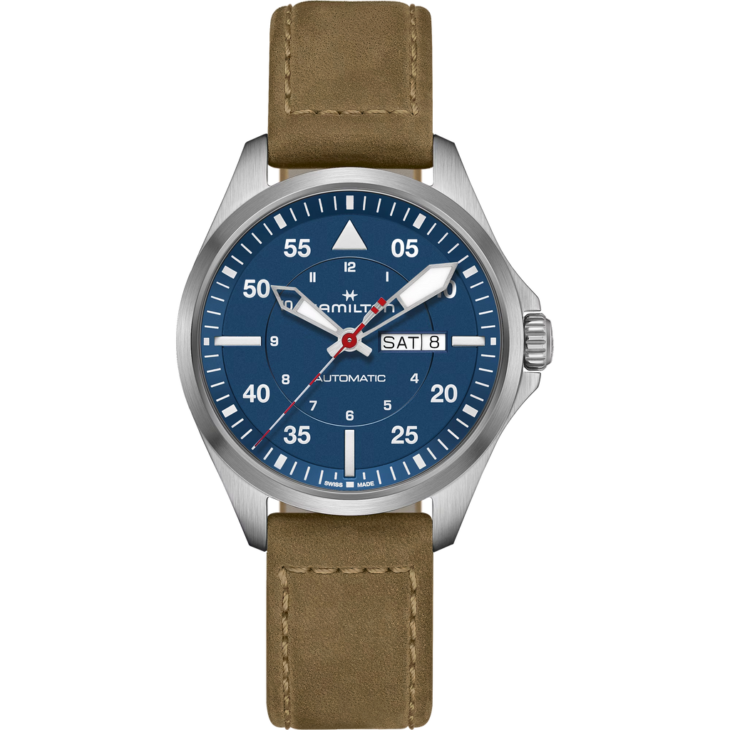 Relógio Hamilton Khaki Aviation Pilot Day Date Automatico - Air-Glaciers Edition 42mm - H64655941