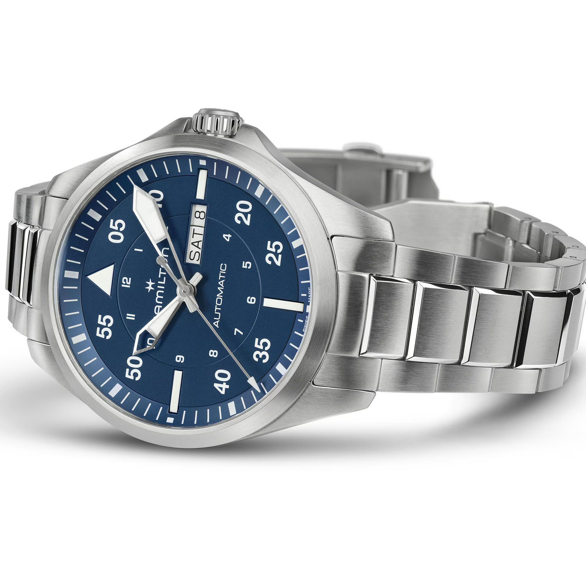 Relógio Hamilton Khaki Aviation Pilot Day Date Automatico 42mm - H64635140