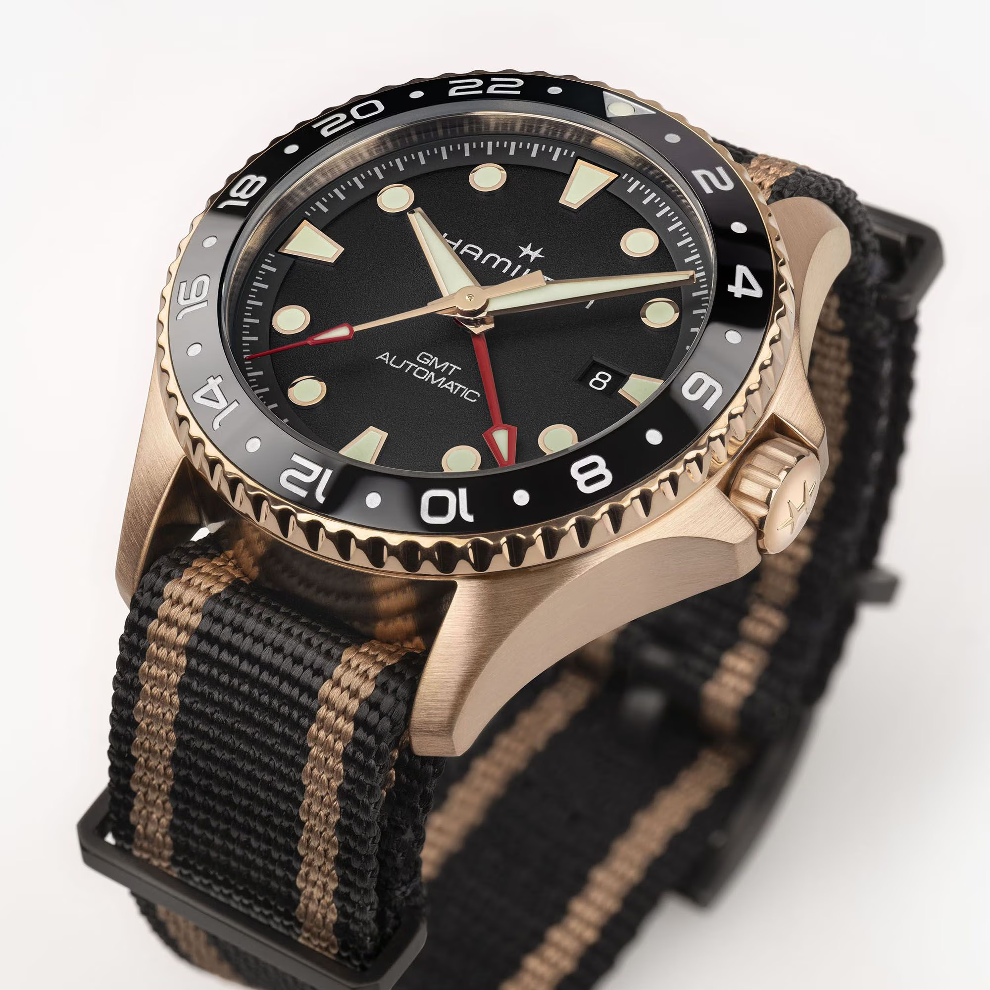 Relógio Hamilton Khaki Navy Scuba Automatic GMT 43 mm Bronze - H82565930