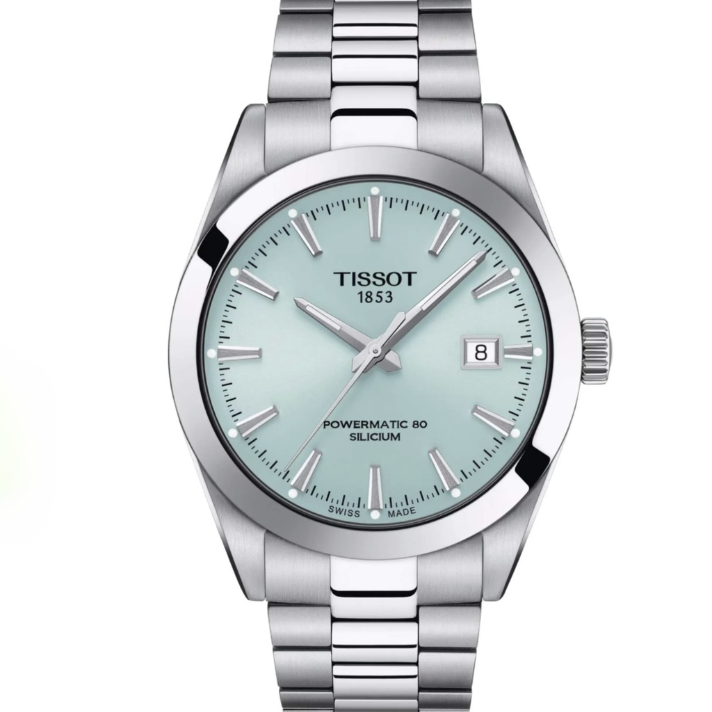 Relógio Tissot Gentleman Powermatic 80 Silicium Ice Blue T127.407.11.351.00