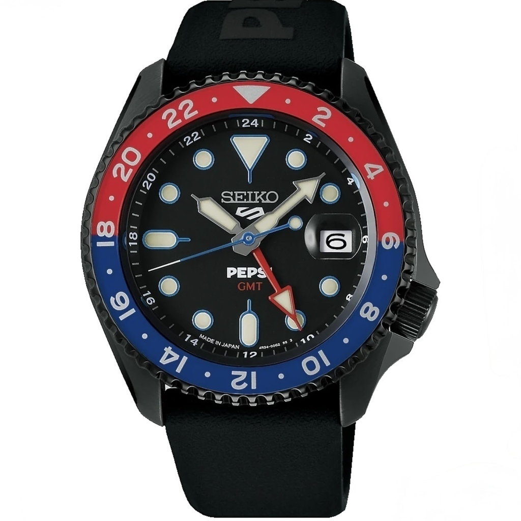 Relógio Seiko 5 Sports GMT Limited Edition PEPSI (made in japan) SBSC023