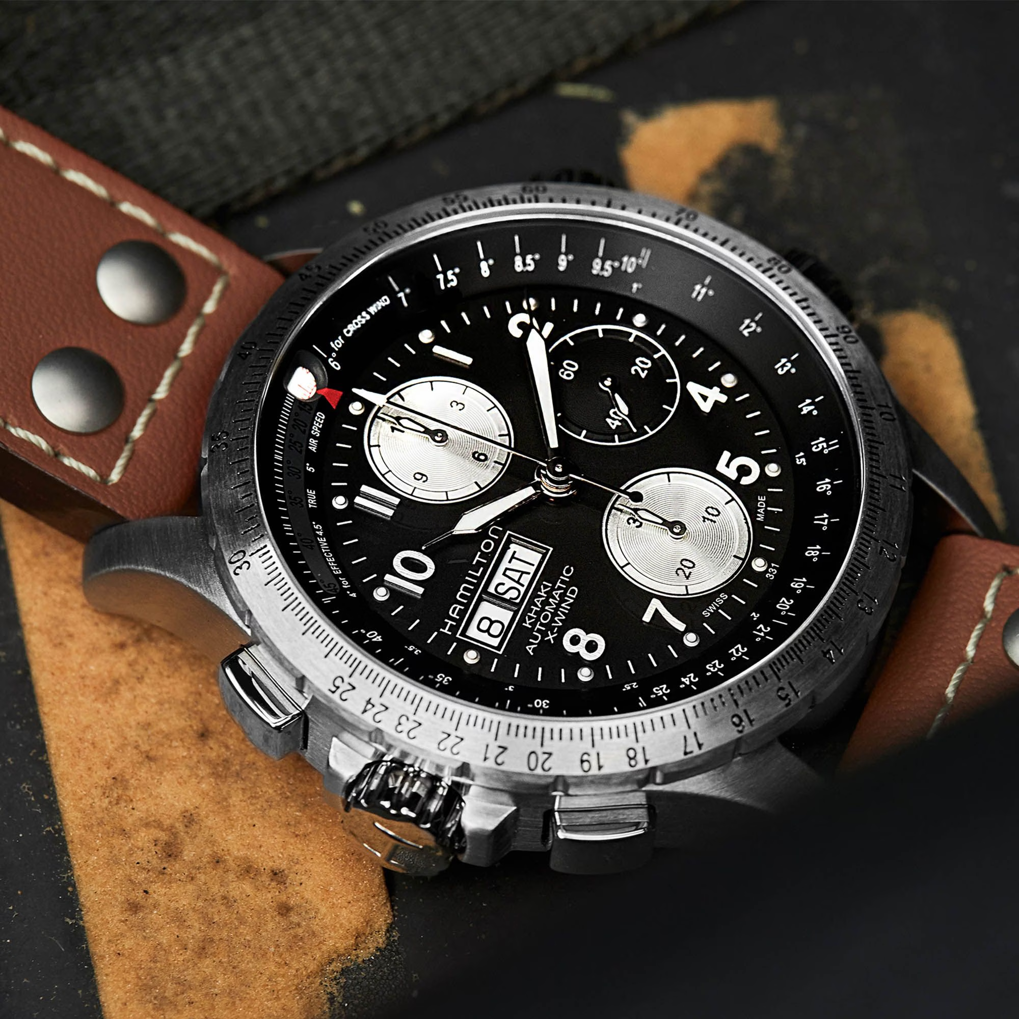 Relógio Hamilton Khaki Aviation X-Wind Automatico Chrono 44mm - H77616533
