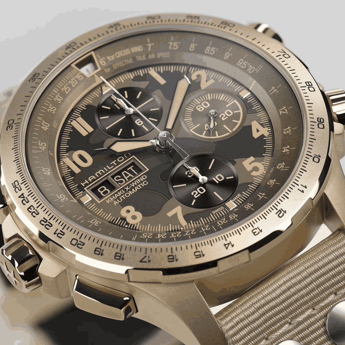 Relógio Hamilton Khaki Aviation X-Wind Automatico Chrono 45mm - H77916920