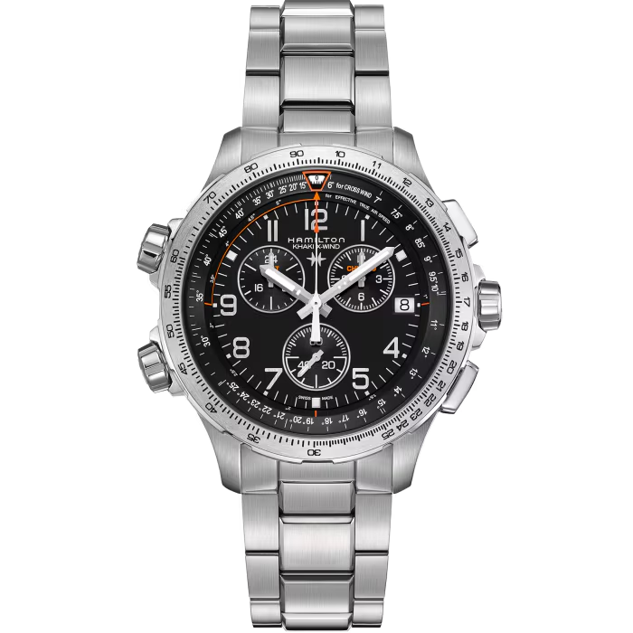 Relógio Hamilton Khaki Aviation X-Wind GMT Chrono Quartz 46mm - H77912135