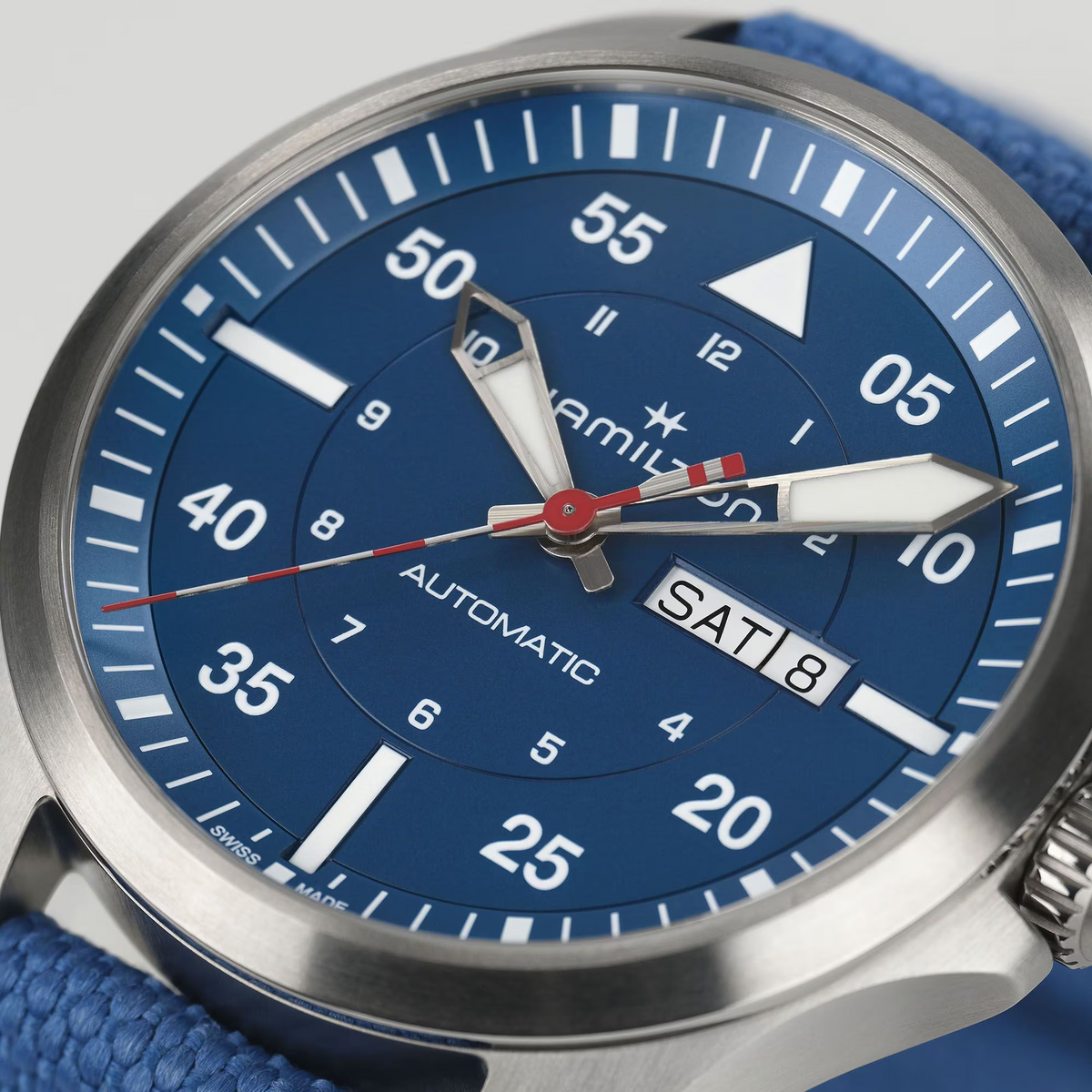 Relógio Hamilton Khaki Aviation Pilot Day Date Automatico - Air-Glaciers Edition 42mm - H64655941