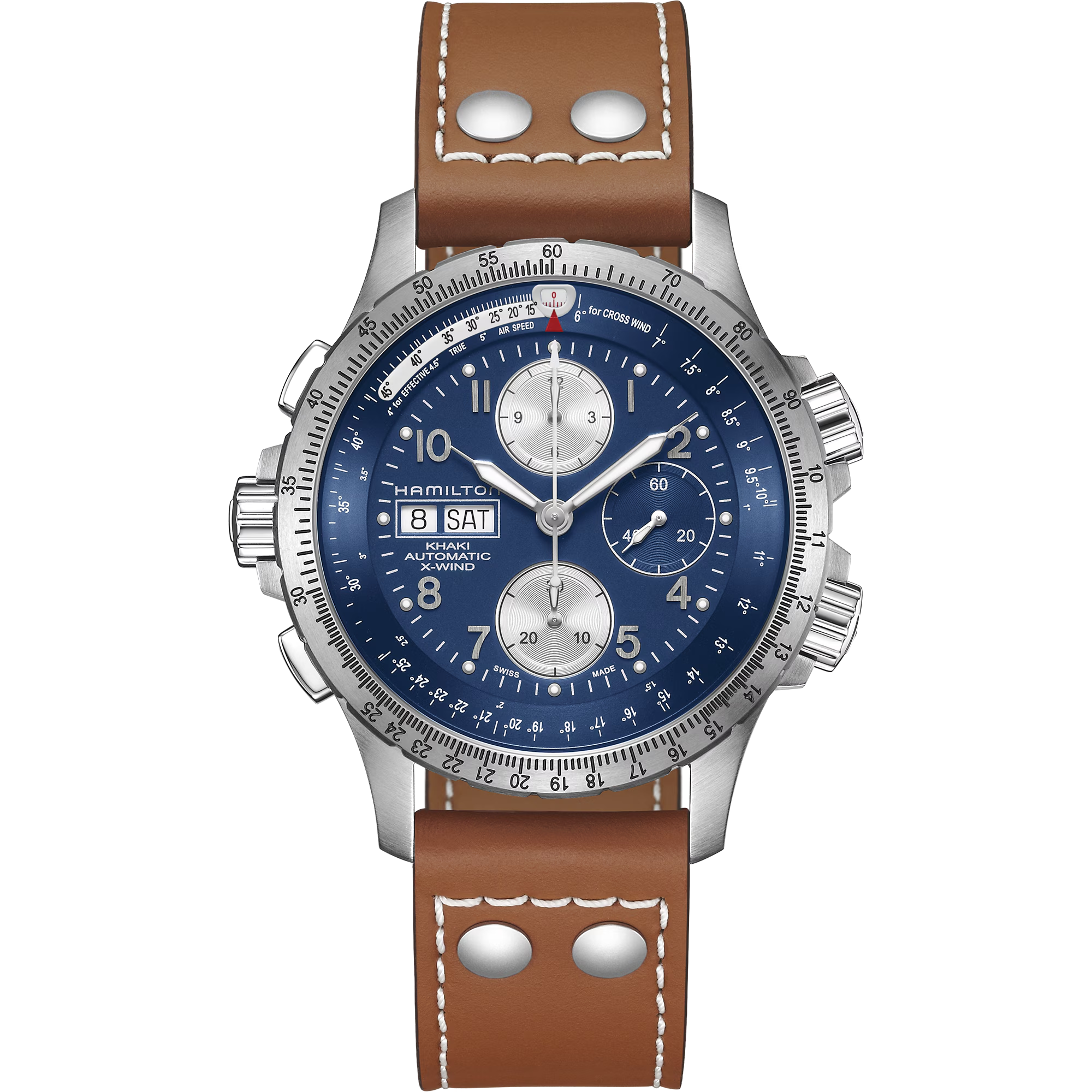 Relógio Hamilton Khaki Aviation X-Wind Automatico Chrono 44mm - H77506540