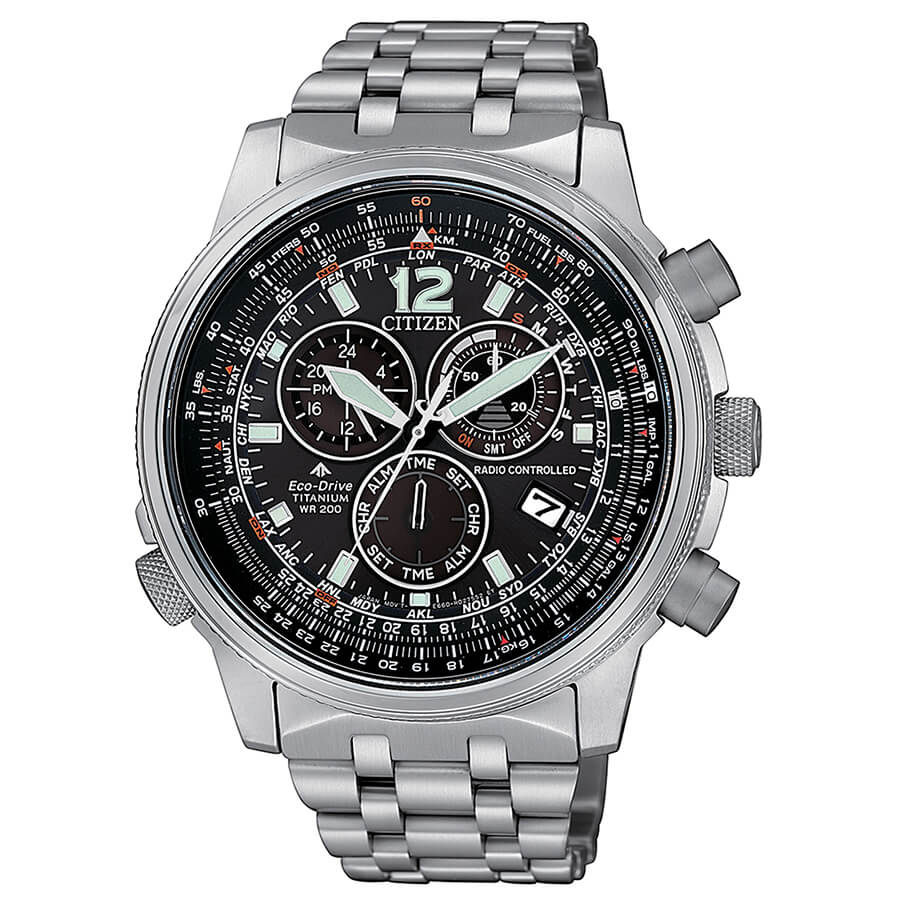 Reloj Citizen Radio controlled Crono Pilot Titanio - CB5850-80E