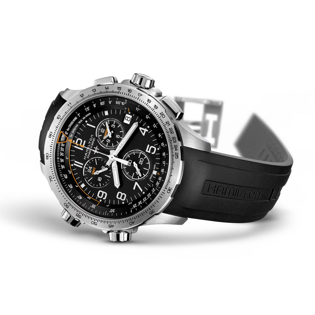 Relógio Hamilton Khaki Aviation X-Wind GMT Chrono Quartz 46mm - H77912335