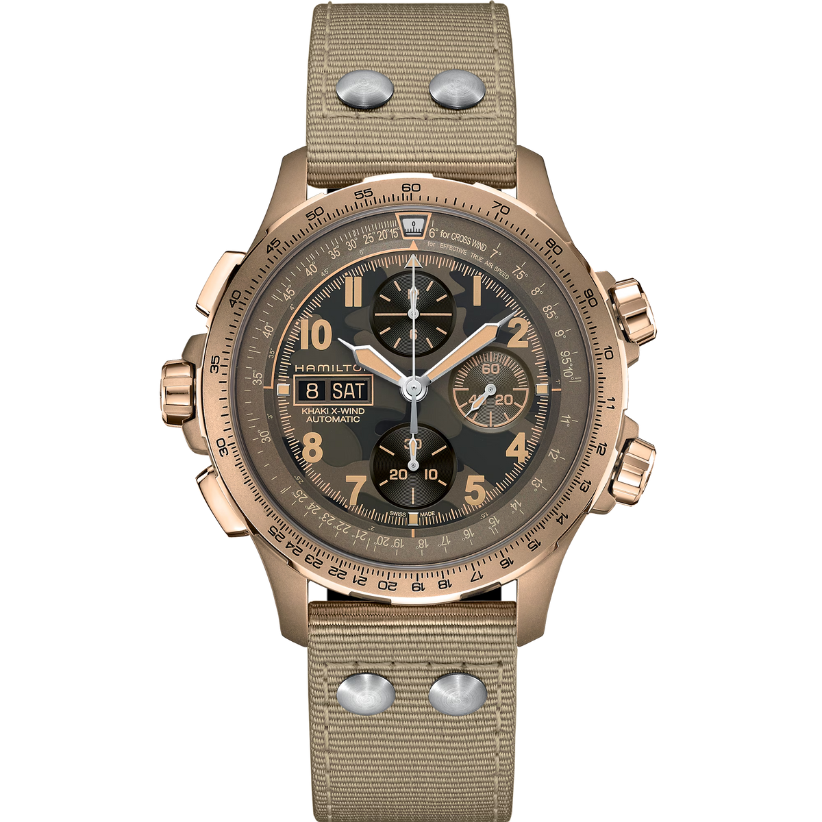 Relógio Hamilton Khaki Aviation X-Wind Automatico Chrono 45mm - H77916920