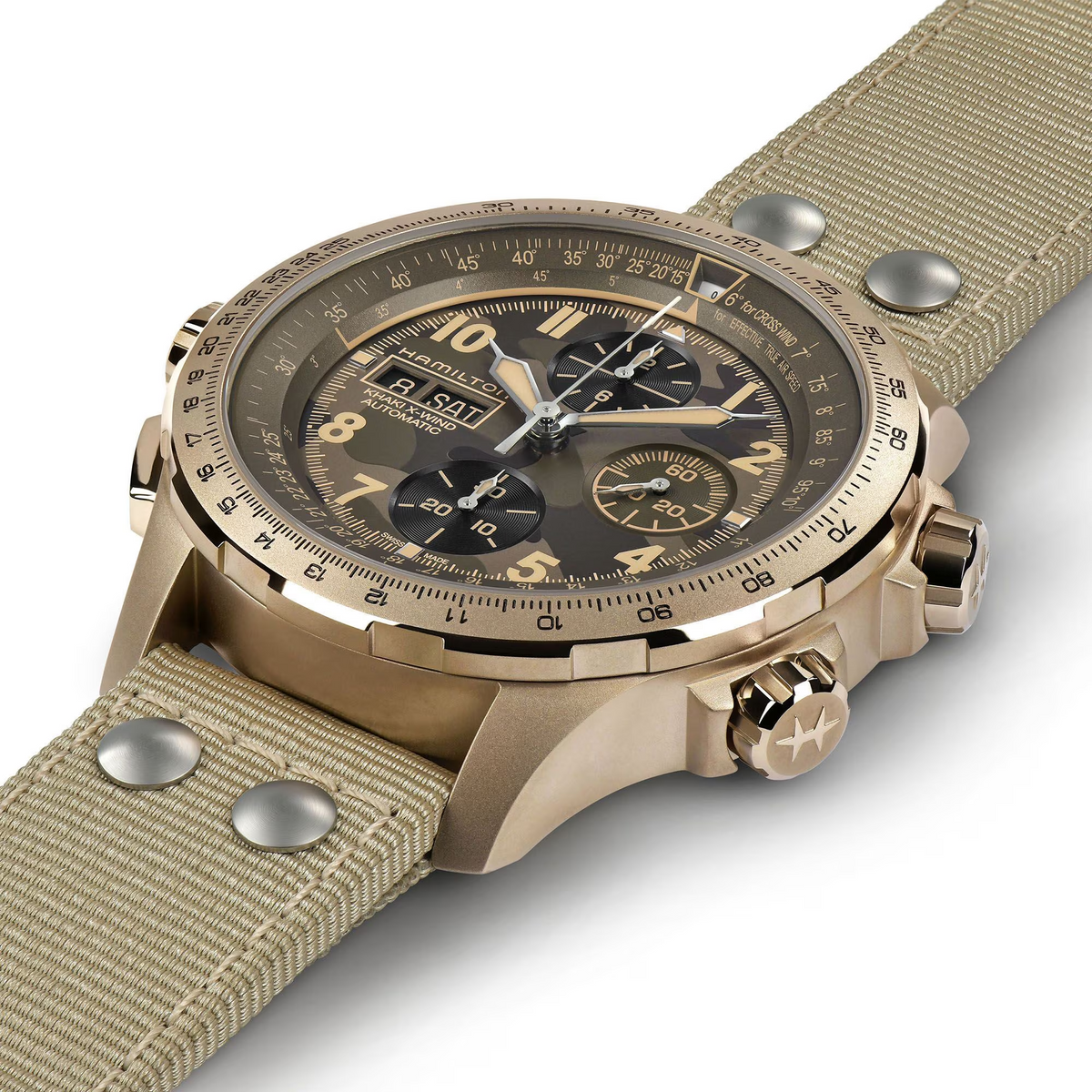 Relógio Hamilton Khaki Aviation X-Wind Automatico Chrono 45mm - H77916920