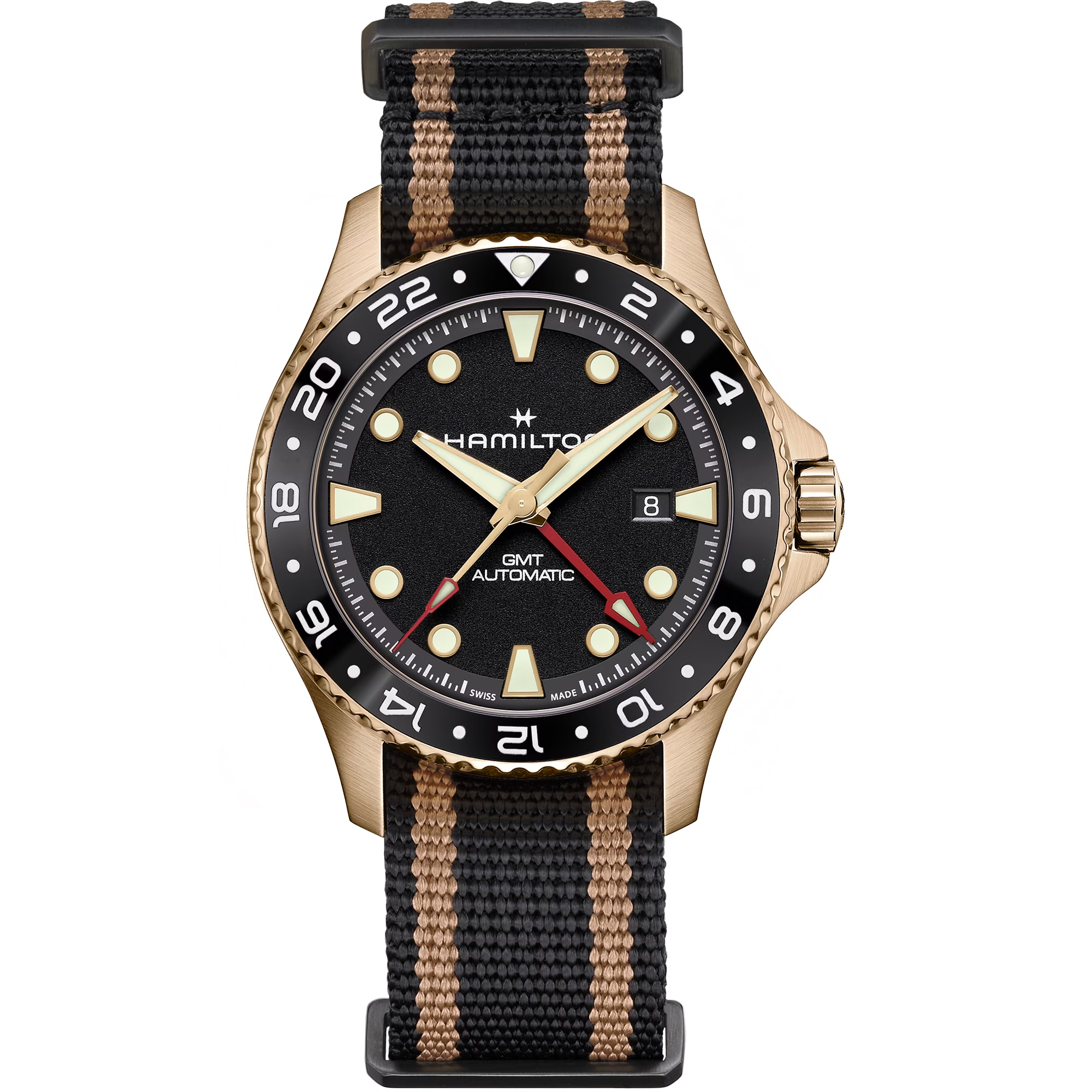 Relógio Hamilton Khaki Navy Scuba Automatic GMT 43 mm Bronze - H82565930