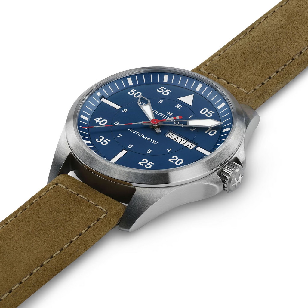 Relógio Hamilton Khaki Aviation Pilot Day Date Automatico - Air-Glaciers Edition 42mm - H64655941