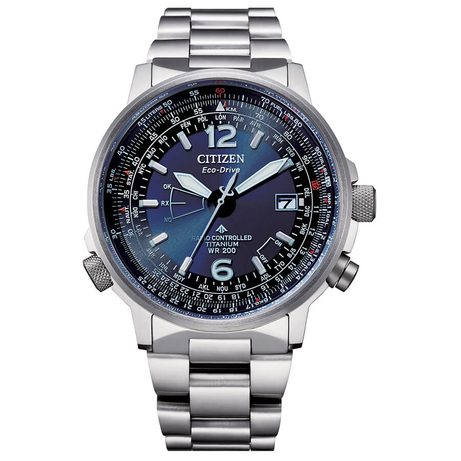 Reloj Citizen Radio controlled Crono Pilot super Titanio - CB0230-81L