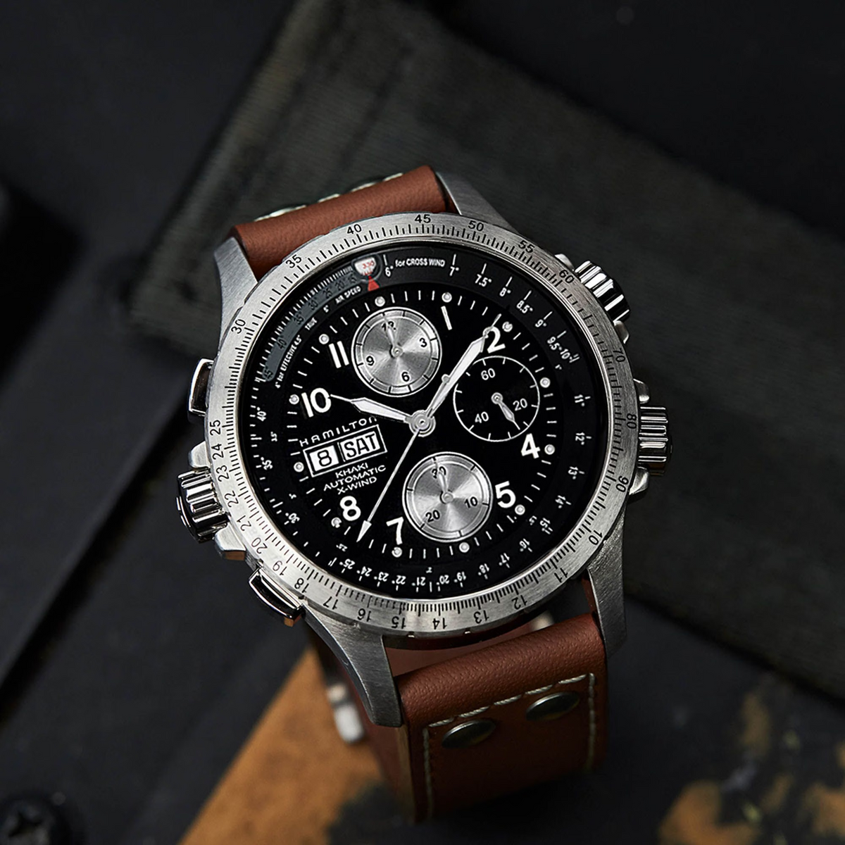 Relógio Hamilton Khaki Aviation X-Wind Automatico Chrono 44mm - H77616533