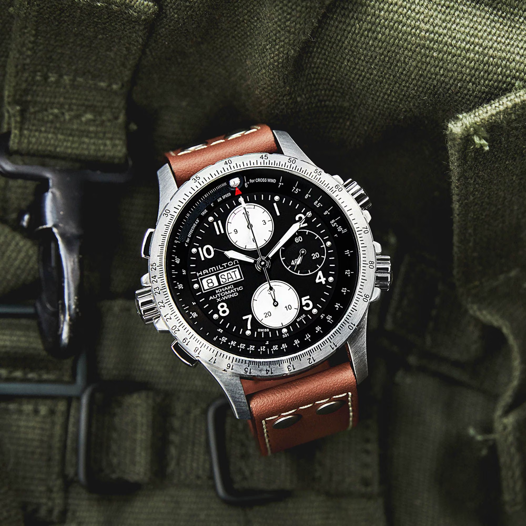 Relógio Hamilton Khaki Aviation X-Wind Automatico Chrono 44mm - H77616533