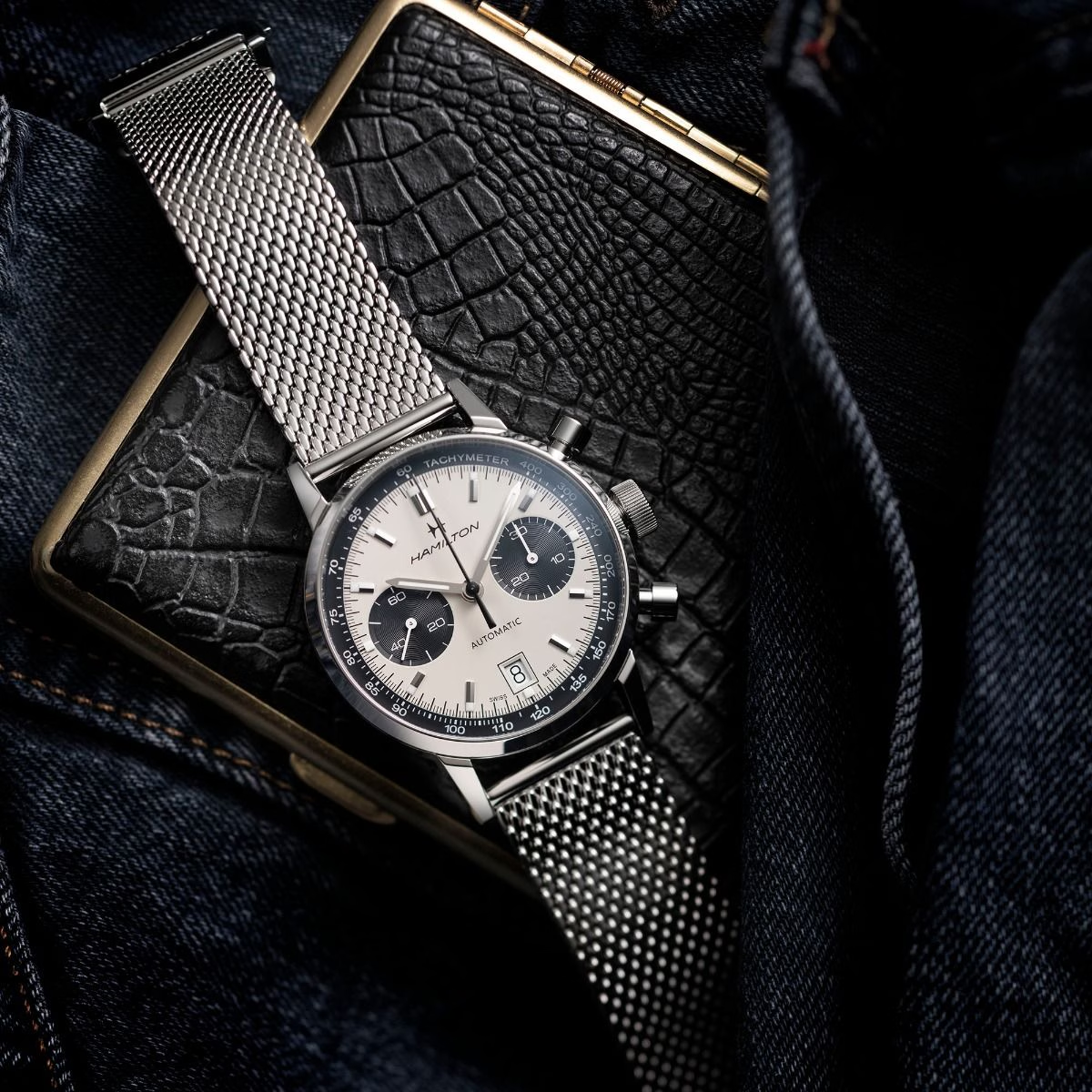Relógio Hamilton American Classic Intra-Matic Automatico Chrono 40mm - H38416111