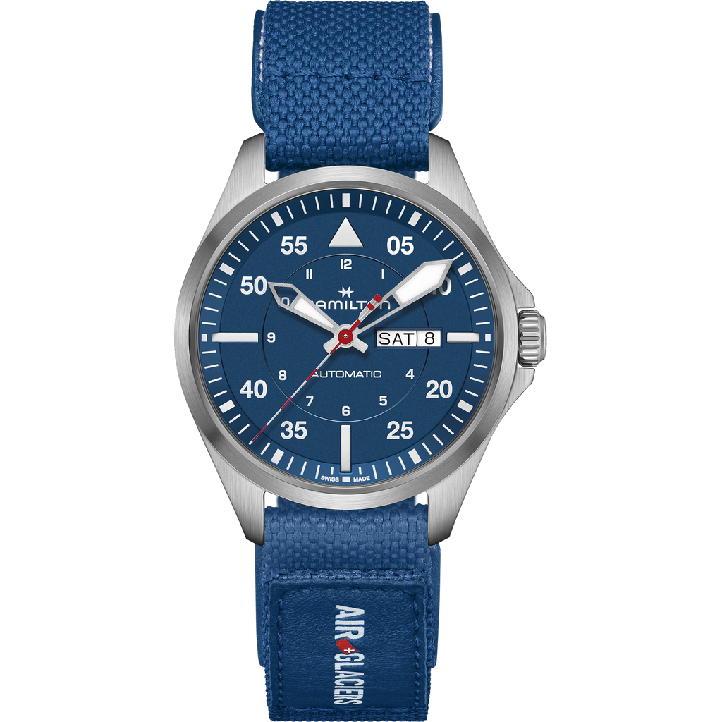 Relógio Hamilton Khaki Aviation Pilot Day Date Automatico - Air-Glaciers Edition 42mm - H64655941