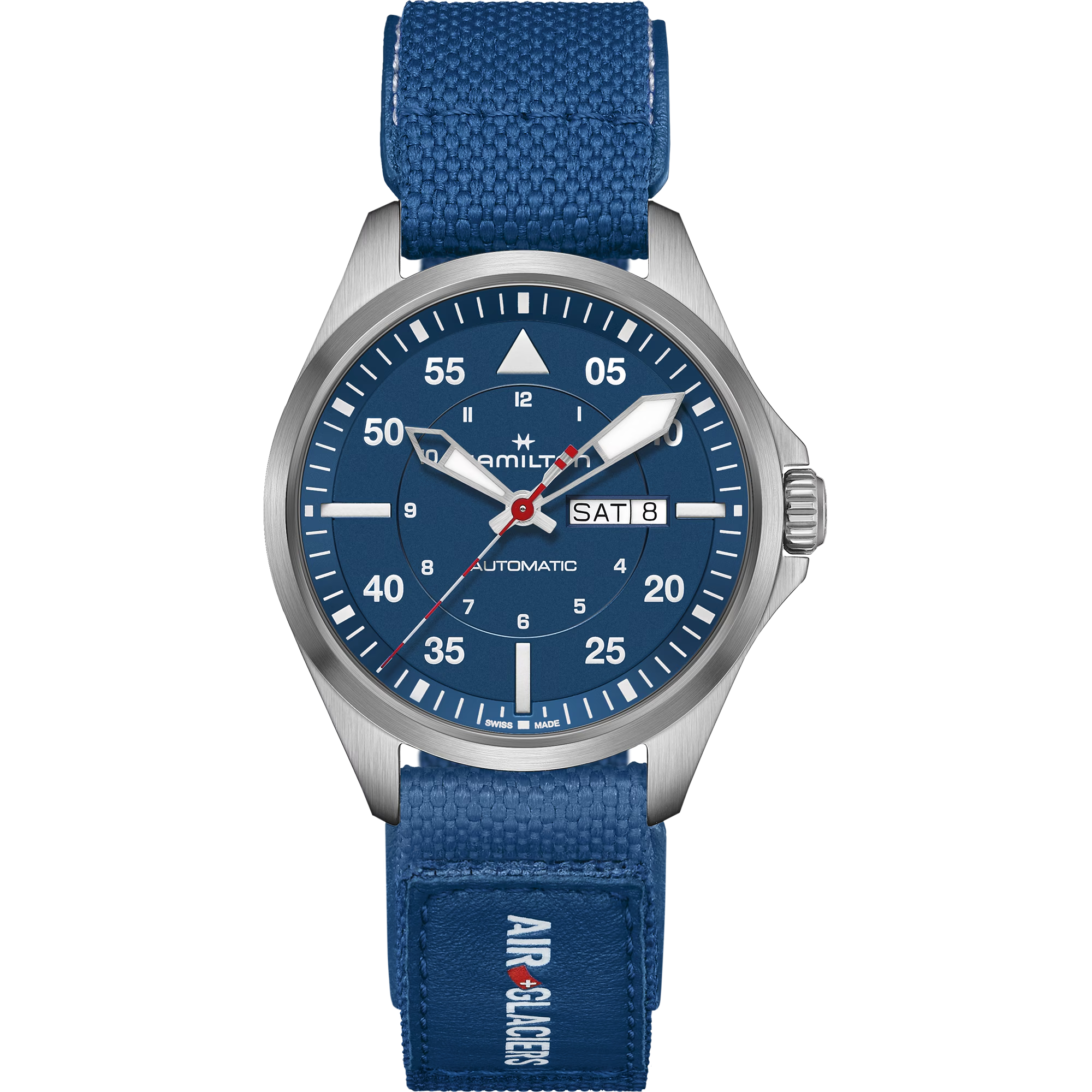 Relógio Hamilton Khaki Aviation Pilot Day Date Automatico - Air-Glaciers Edition 42mm - H64655941