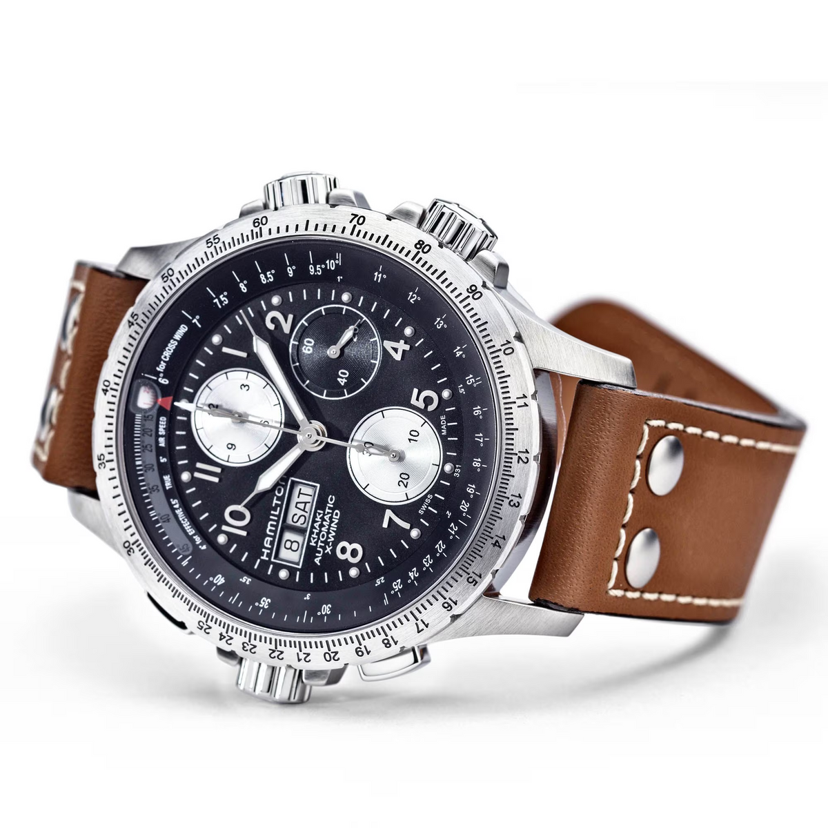Relógio Hamilton Khaki Aviation X-Wind Automatico Chrono 44mm - H77616533
