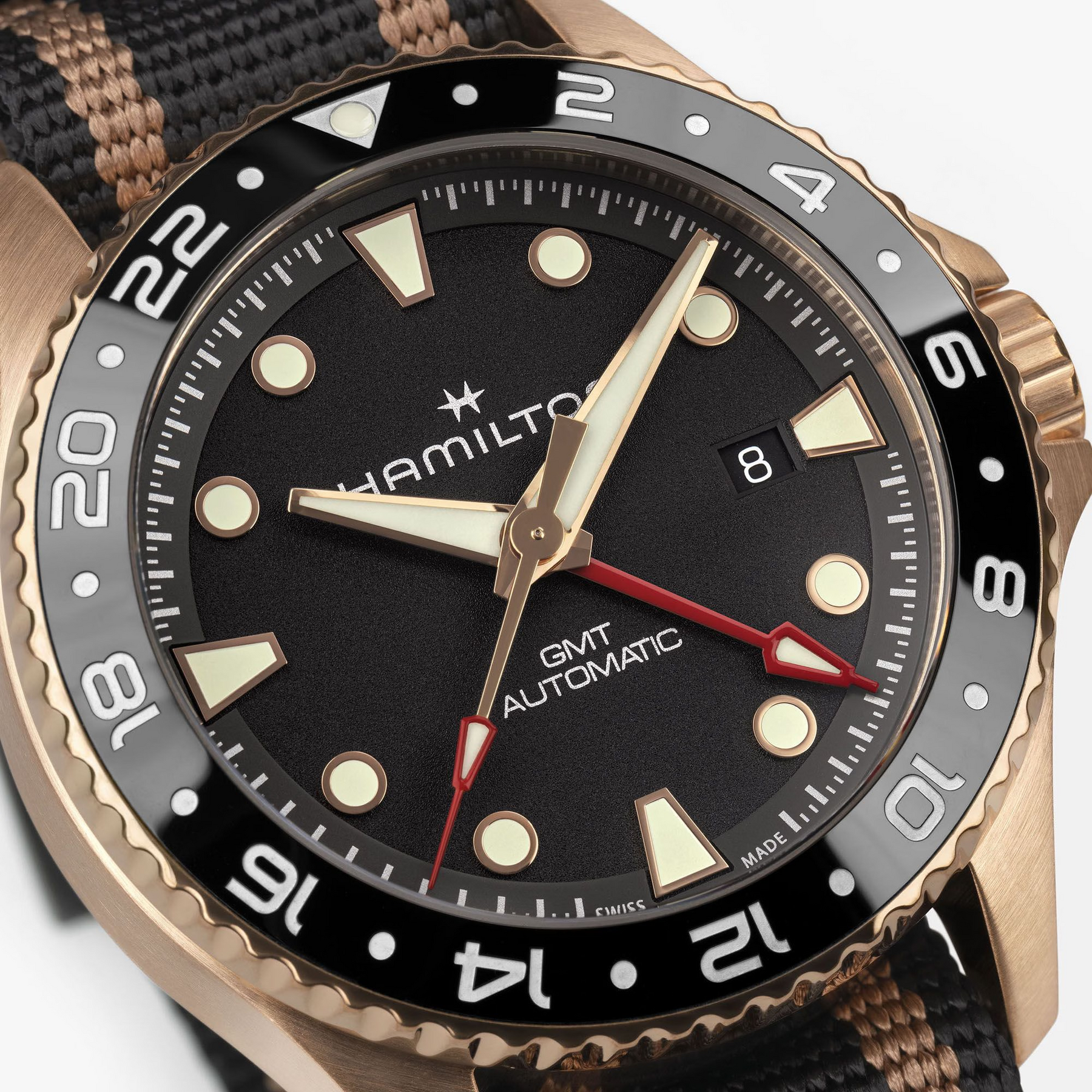 Relógio Hamilton Khaki Navy Scuba Automatic GMT 43 mm Bronze - H82565930