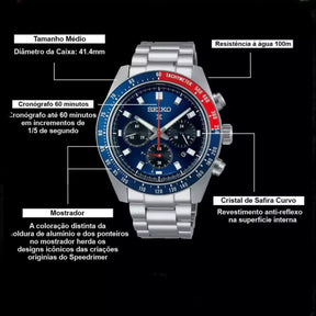 Relógio Seiko Prospex Speedtimer - SSC913P1 Cronógrafo Solar Pepsi